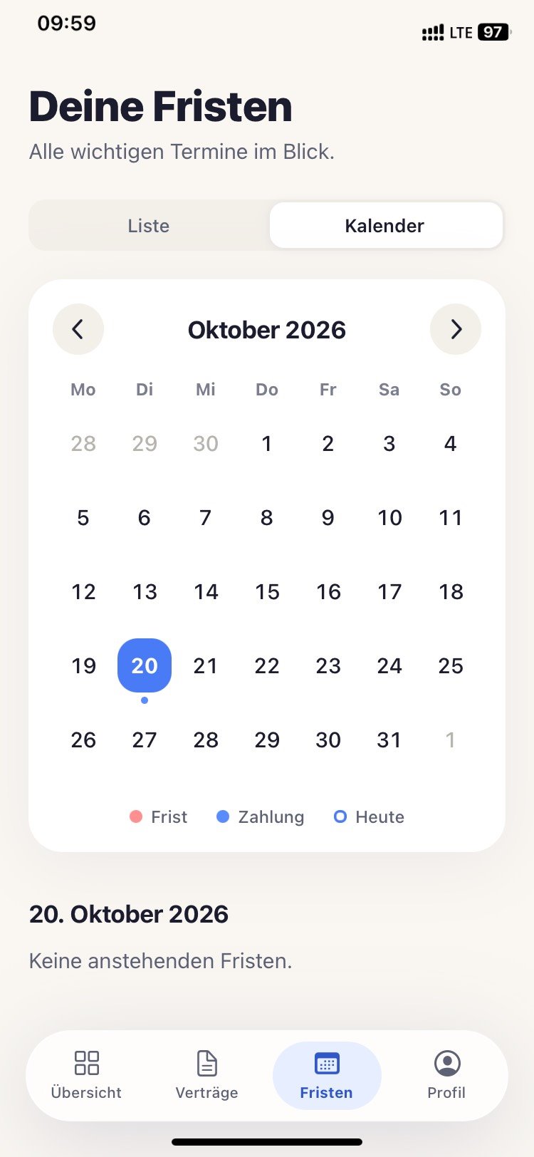 Fristwache App: Fristen